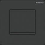 Sistema de descarga para urinarios, serie 20 square de Geberit. Accionamiento de descarga neumático, Negro